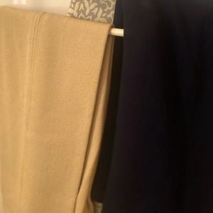 St John pants, size 10, waistline stretched, cream color and navy pair.